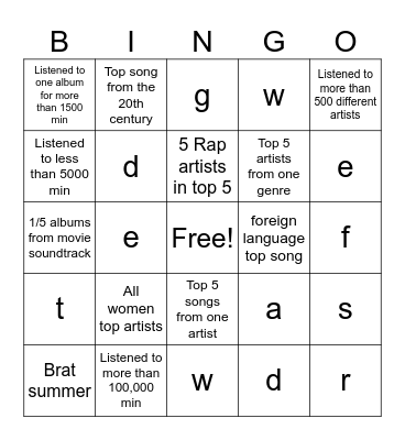wrapped Bingo Card