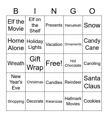 Christmas Bingo Card