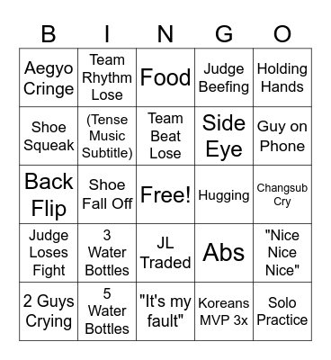 Universe League Ep. 3 Bingo Card
