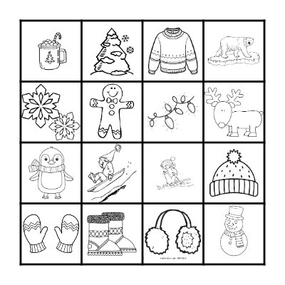 Colour Me Winter Bingo! Bingo Card