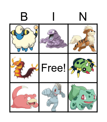 Pokemon Bingo Card