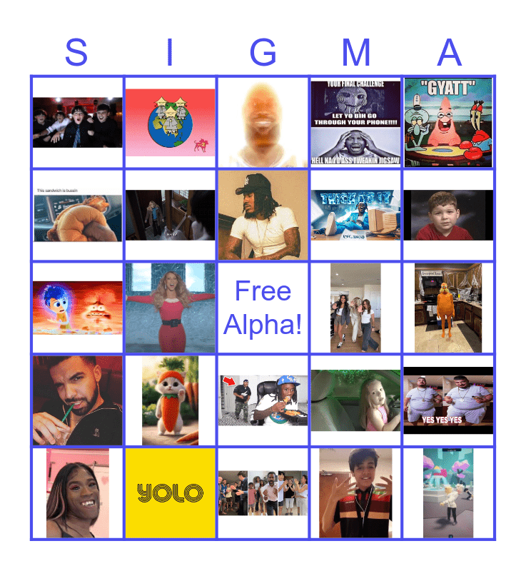 Sigma Bingo Card