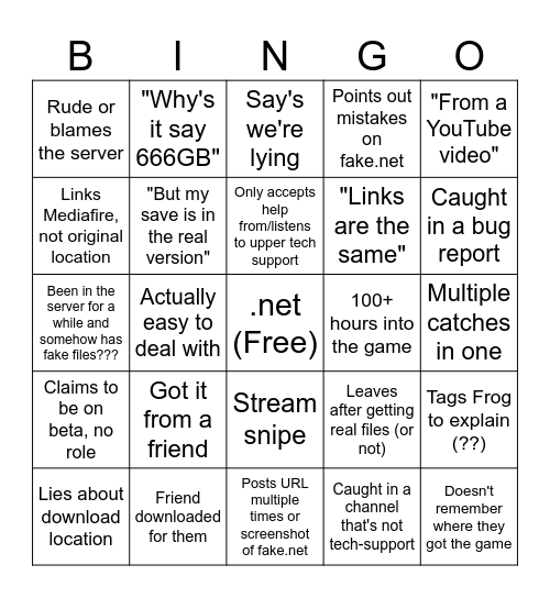 Fake Site Bingo™️ Bingo Card