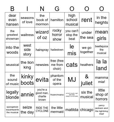 spring show bingo Card