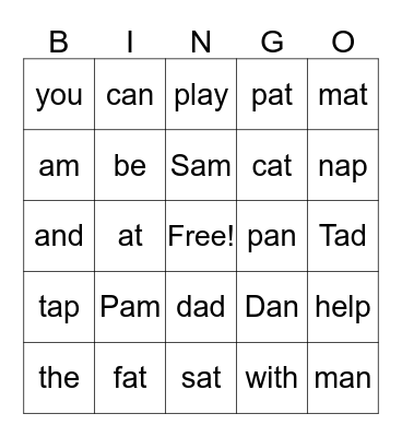 Unit 1 Lesson 1 Bingo Card