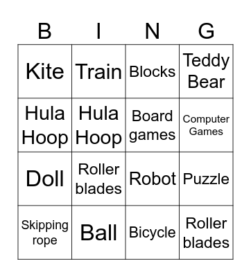 TOYS Bingo Card