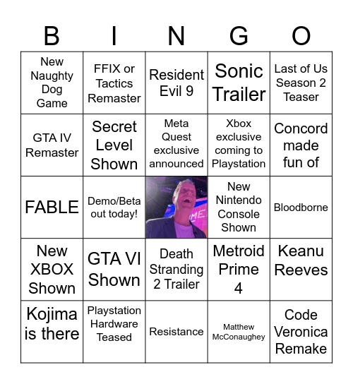 The Game Awards 2024 (plzsendpie) Bingo Card