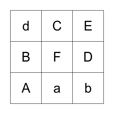 Alphabet A-G Bingo Card
