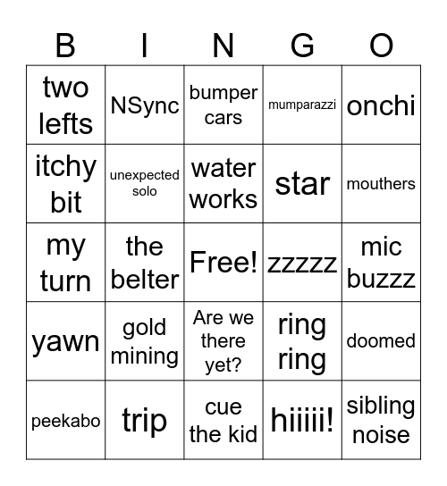 Hailey's Bingo Card