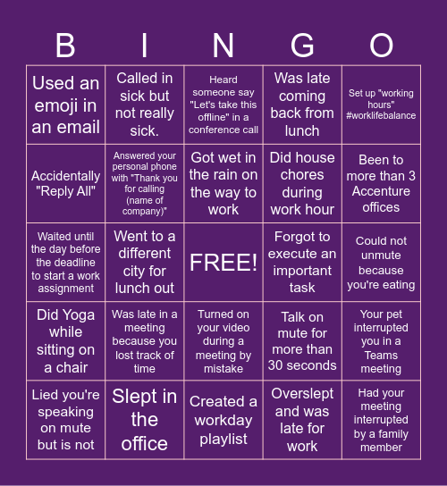 OFFICE Bingo Card