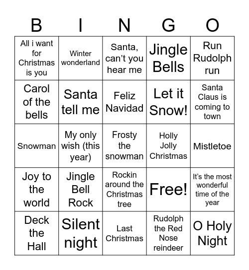 Christmas Bingo Card