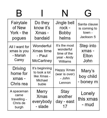 Xmas disco bingo Card