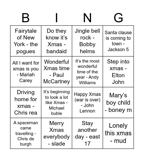 Xmas disco bingo Card