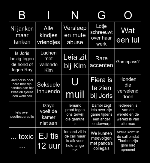 Muppets Bingo Card