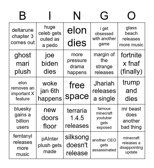 2025 bingo Card