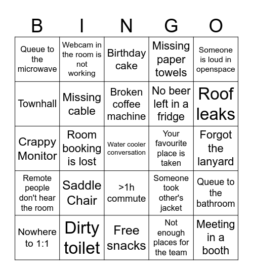 Amsterdam Office Bingo Card