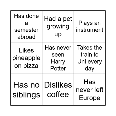 Find Someone Who... Bingo Card