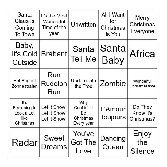 Holiday & Co Bingo Card