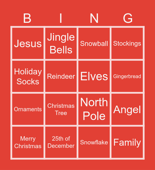 Christmas Bingo Card