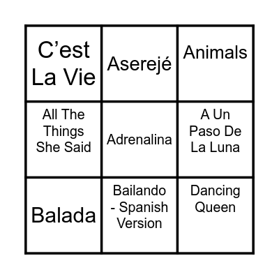 BINGO MUSICAL Bingo Card