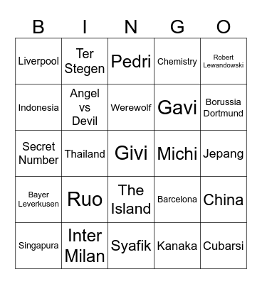 ASH Bingo Card