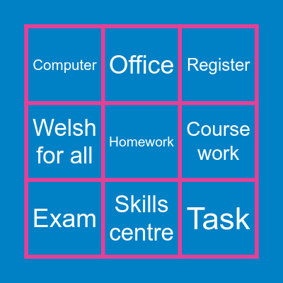Bingo Cymraeg Bingo Card