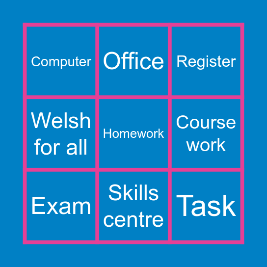 Bingo Cymraeg Bingo Card