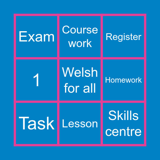 Bingo Cymraeg Bingo Card