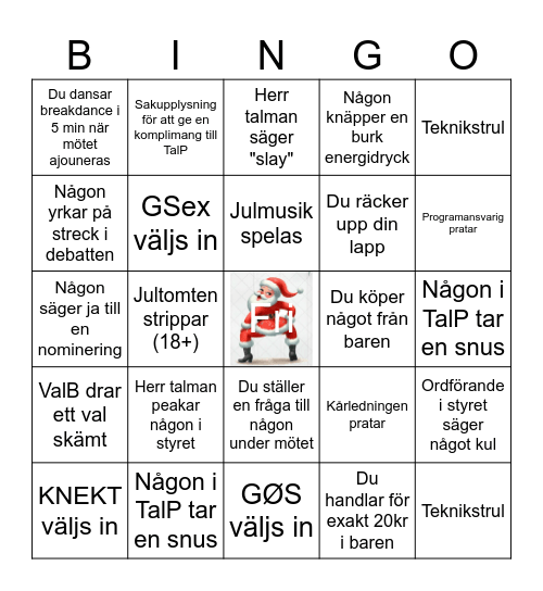 Sektionsmöte LP2 Bingo Card