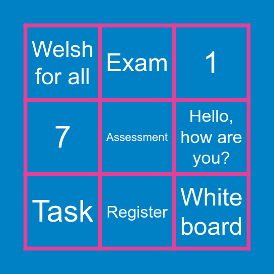 Bingo Cymraeg Bingo Card