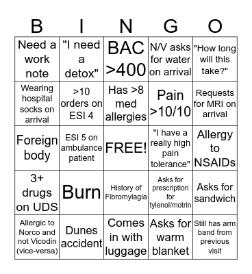 The LABOR of LABOR day Bingo Card