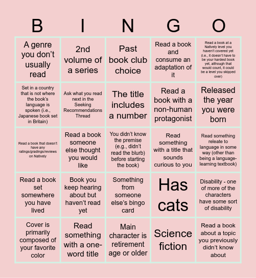 Natively Bingo 2025 Bingo Card