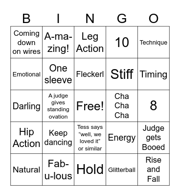 Strictly Bingo Card