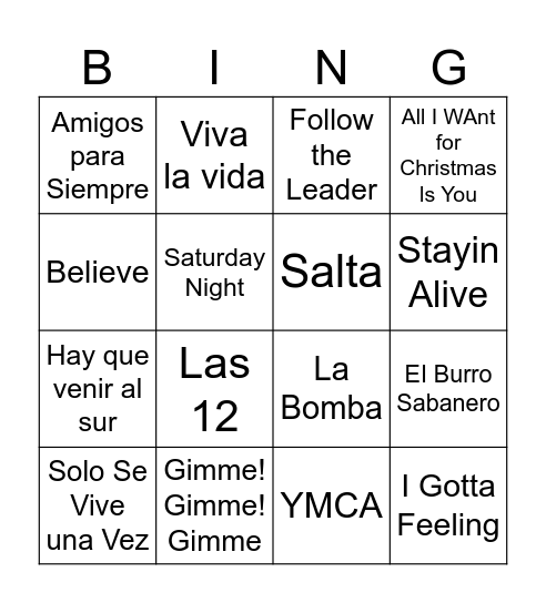 2 2 2 2 Bingo Card