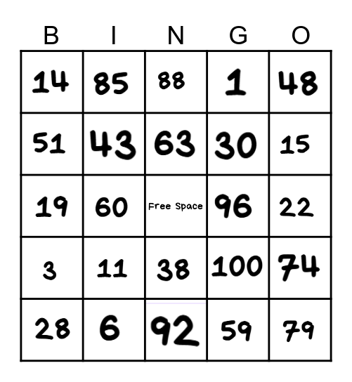 7.13 Your Choice Bingo Card