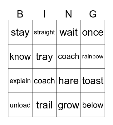 Nature Bingo Card