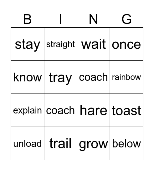 Nature Bingo Card