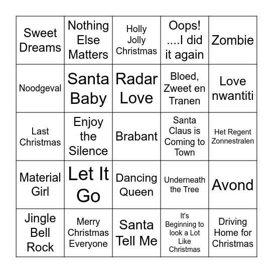 Holiday & Co Bingo Card