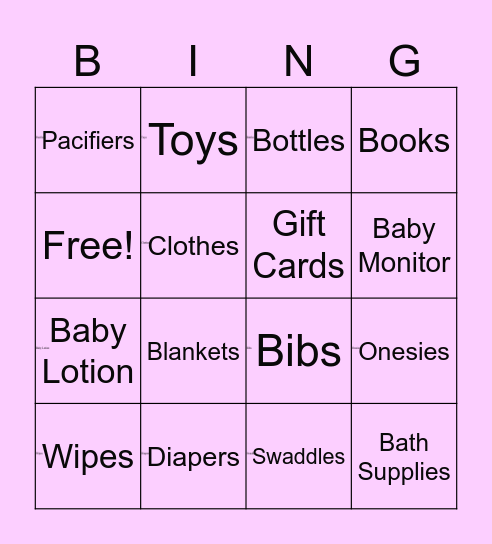 Baby Girl Bingo! Bingo Card