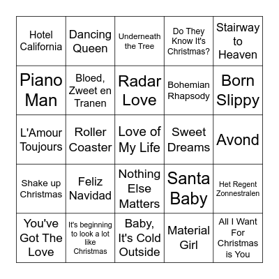 Holidays & Co Bingo Card