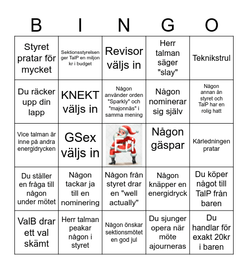 Sektionsmöte LP2 Bingo Card