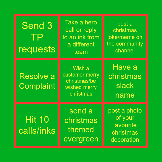 Remote Christmas Bingo Card