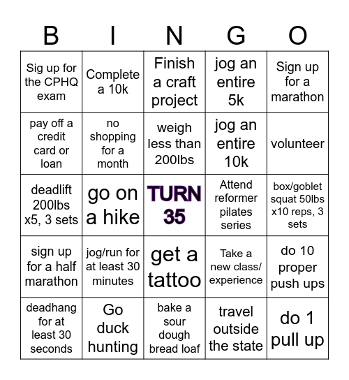 2025 Bingo Card