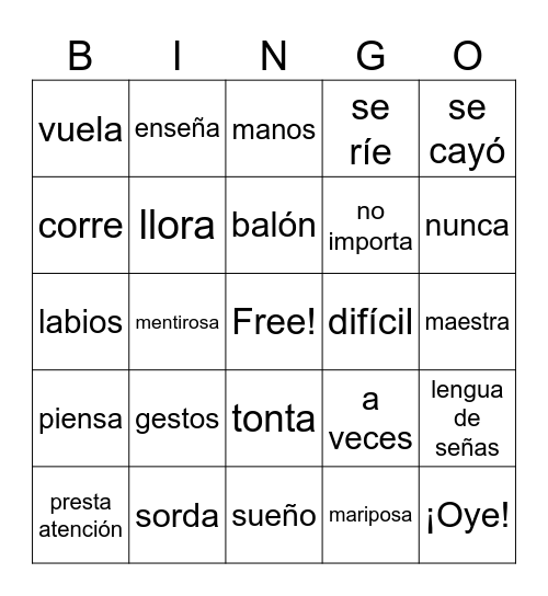 Pintando con las Manos (2) Bingo Card