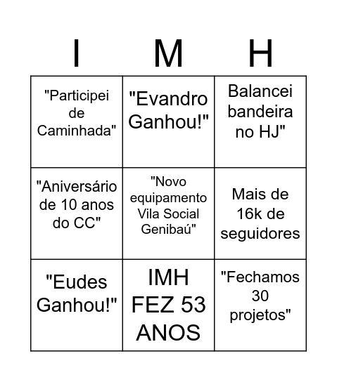 Instituto Maria da Hora - 2024 Bingo Card