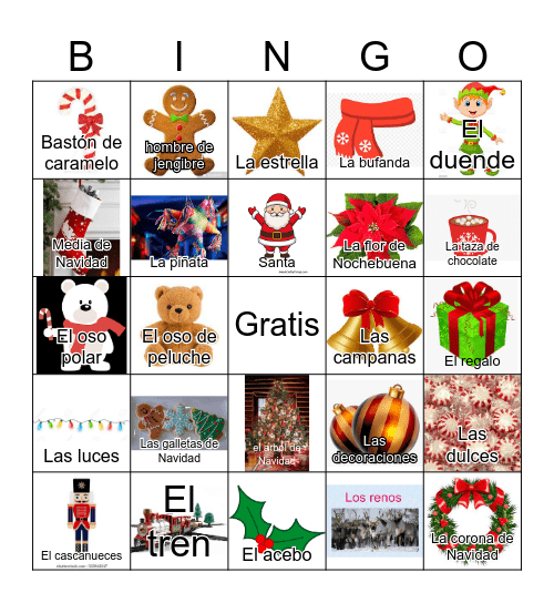 Navidad Bingo Card