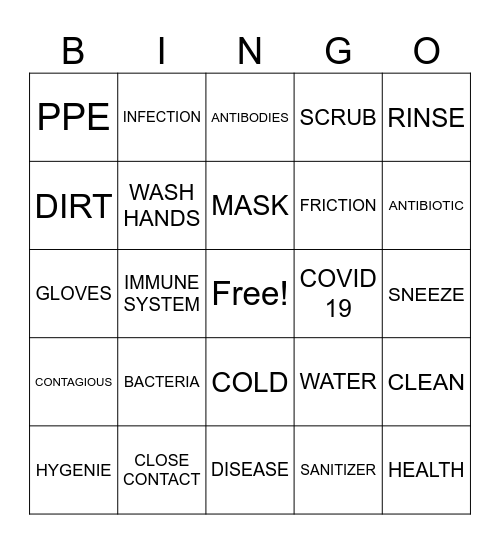 GERMS BINGO Card