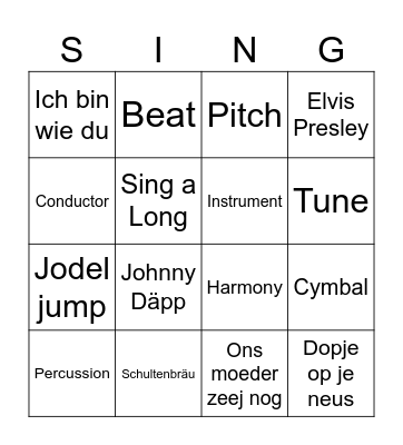 MUSIC MUSIC MUSIC Bingo Card