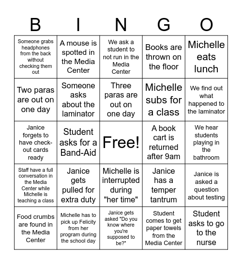 Bingo Fun Bingo Card