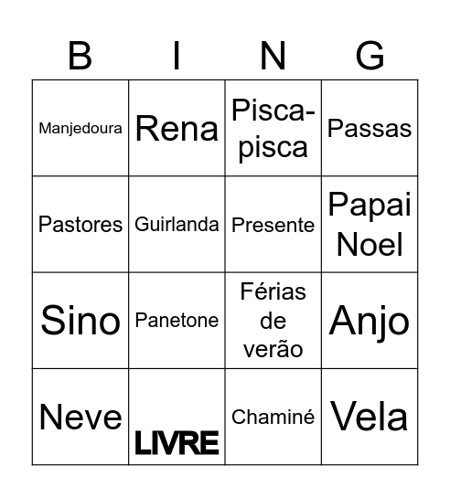 Bingo de NATAL Bingo Card